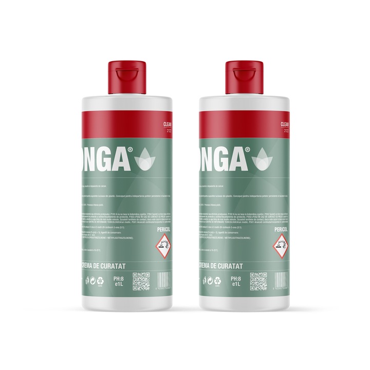 Комплект - 2 x Абразивен крем за почистване на повърхности, Лимон, 800 мл, с висока обезмасляваща сила и съставки, защитаващи кожата