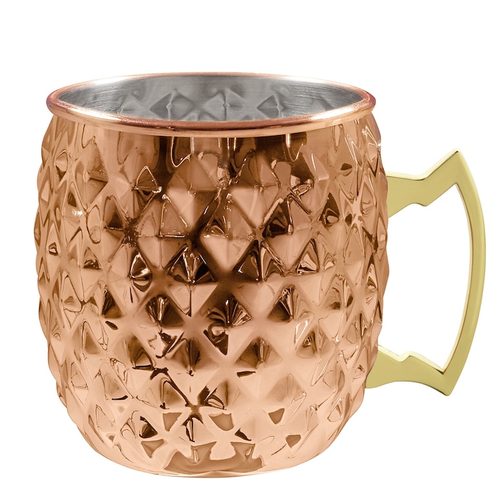 Cana cupru Diamond Moscow, interior din oțel inoxidabil, 550 ml