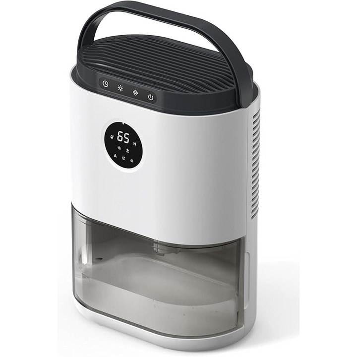 Dezumidificator CONOPUPlus ‎DH-CS02, 2300 ml, Electric cu Senzor Automat de Umiditate si Afisaj, Temporizator de 48 de ore, 7 Lampi Indicatoare Colorate, Dezghetare Automata, Culoare Alba