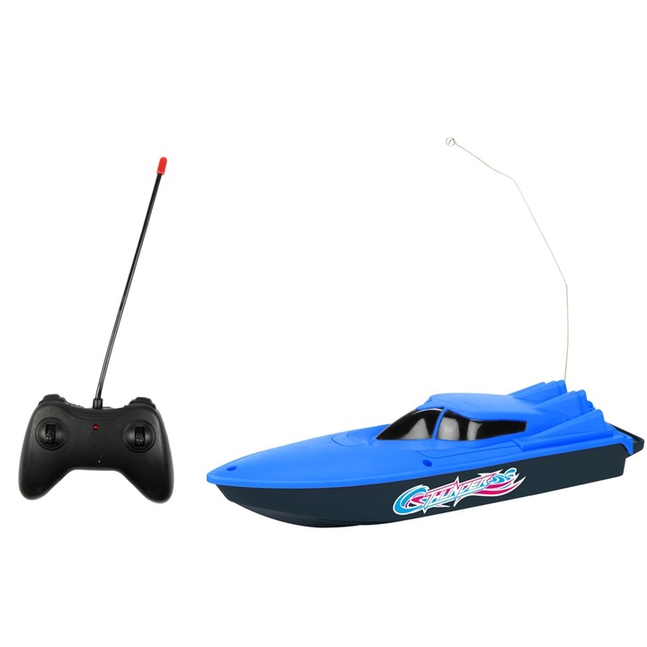 Barca cu RC, 24 cm, Albastru, Toi-Toys
