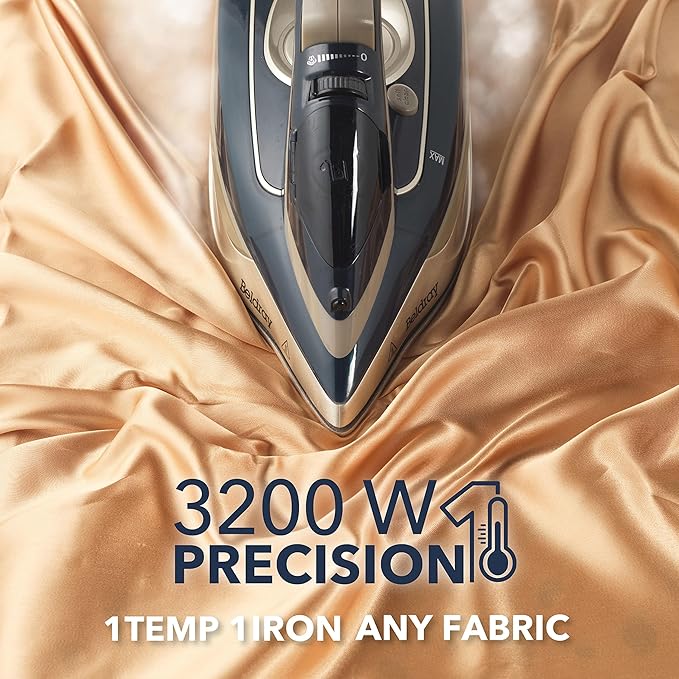 Beldray Fier de calcat cu abur de precizie – temperatura unica reglabila, talpa ceramica, oprire automata, rezervor de 320 ml, jet de abur 200 g/min, cablu de alimentare de 3 m