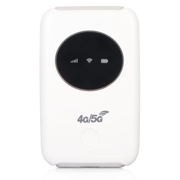 4G/5G Wi-Fi Router,, SIM-kártyahely, Hordozható, 3200mAh, Fehér, 10 x 6cm, BIGLISTENING®