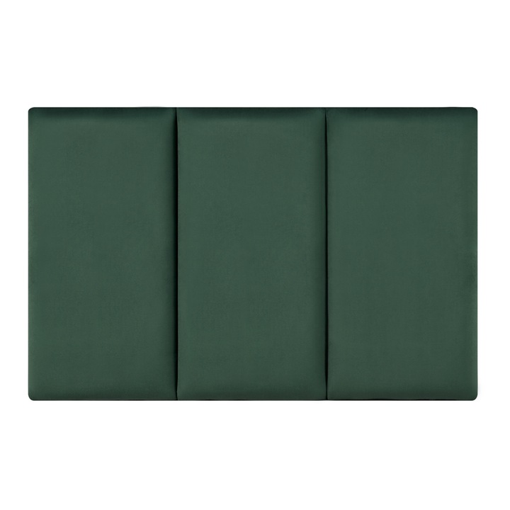 Set 3 panouri tapitate, neu.haus, Carpino, 60x30cm, verde închis, MDF, catifea poliester