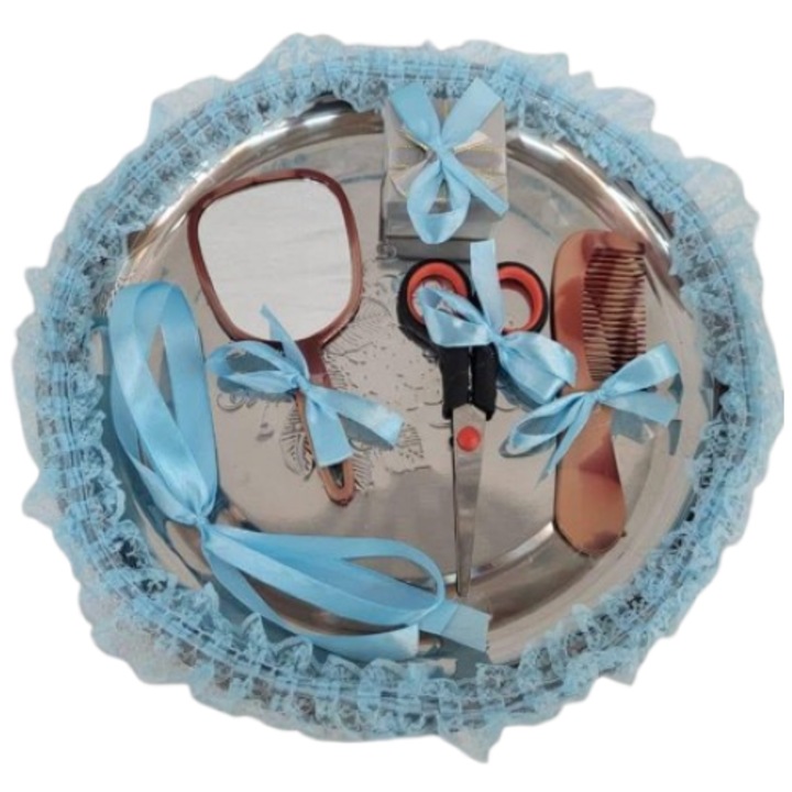 Tavita pentru Mot, 5 piese si tavita din metal cu dantela