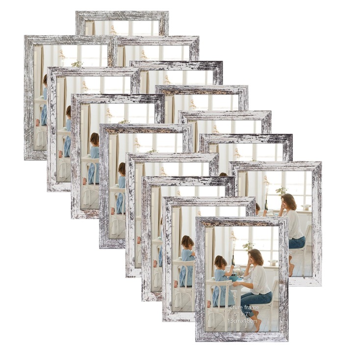 Комплект от 5 класически рамки за снимки 15x18 см, сребърни