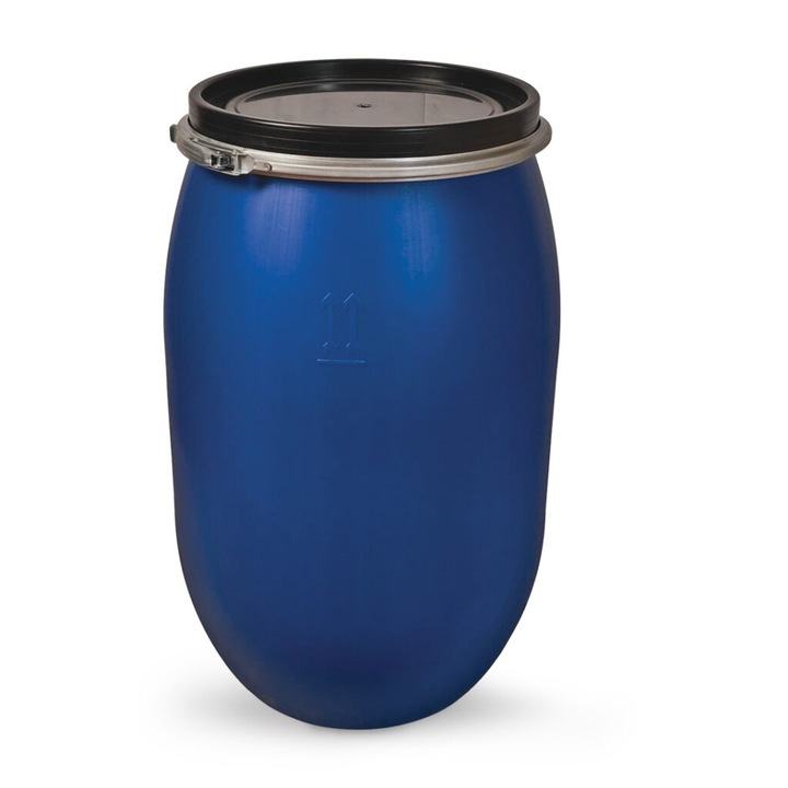 Butoi din plastic cu capac cu clemă Sterk 120 L