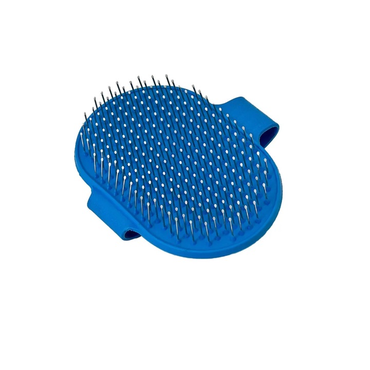 Állatszőrkefe, állítható nyéllel, hatékonyan eltávolítja a kihullott szőrt, ideális kutyák és macskák számára, univerzális méret, kék