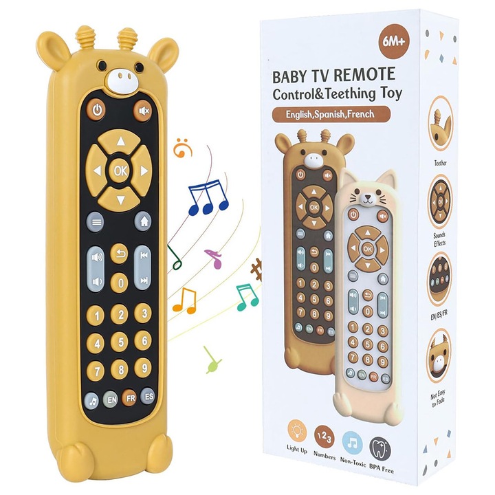 Jucarie interactiva bebelusi, BOMSTOM, efecte sonore, pentru copii 6 luni+