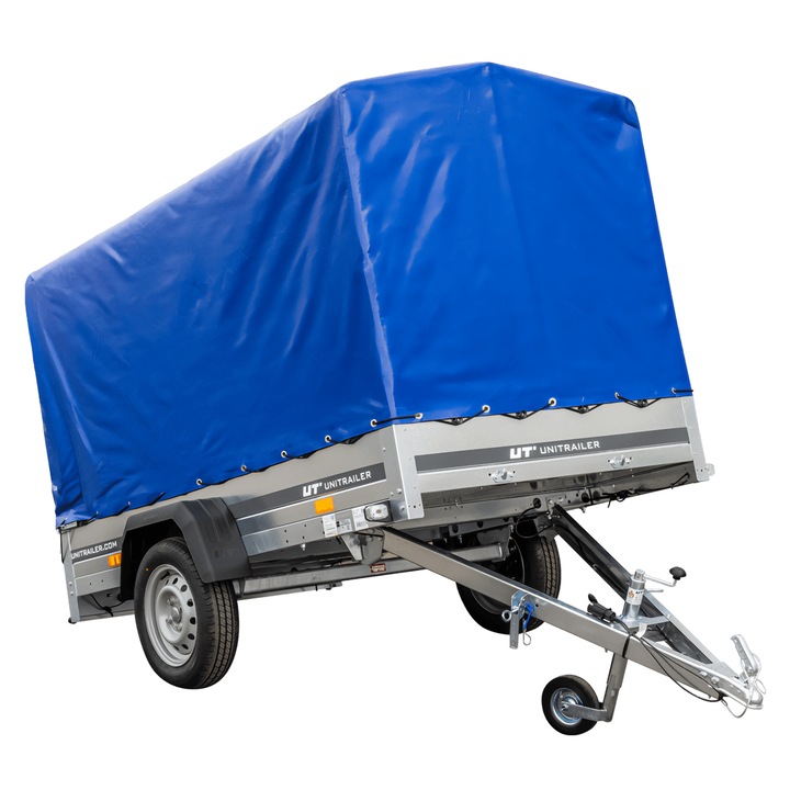 Remorca, Unitrailer, Remorca De Gradina 230 Kipp, Chassis - Axa Pivotanta, Rezistenta La Conditii Meteorologice, Laterale, Lateralul Din Spate Deschizator, Carlig - Realizat In Forma De V, 230 cm x 125 cm x 110 cm