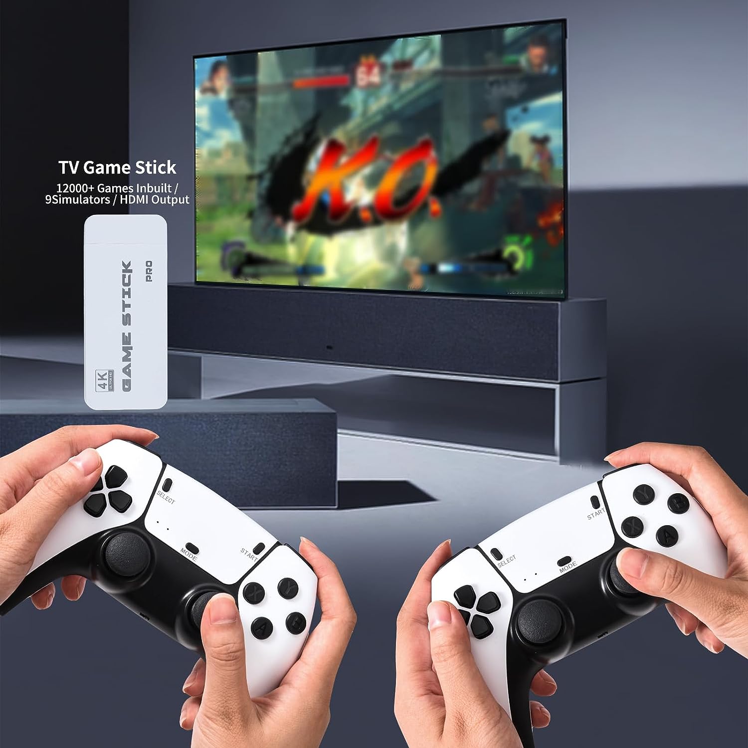 Consola jocuri tip stick, lynker, Cu 2 controler wireless, 20000+ de Jocuri PSP, 64G, Iesire HDMI de inalta definitie, Consola Retro 2.4G, Iesire HDMI, Conectare la TV/TV, Cutie/PC/Laptop/Proiector, Operare usoara si de transportat, Plug si Play, Alb