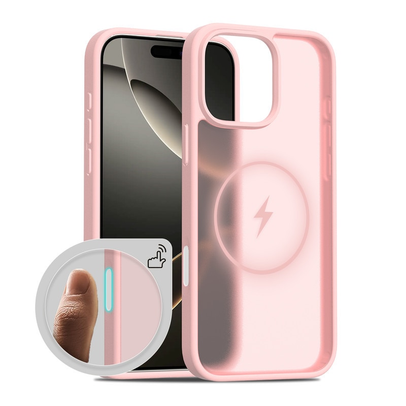 Husa pentru telefon, compatibila cu MagSafe, protectie militara, roz, pentru iPhone 16 Pro Max