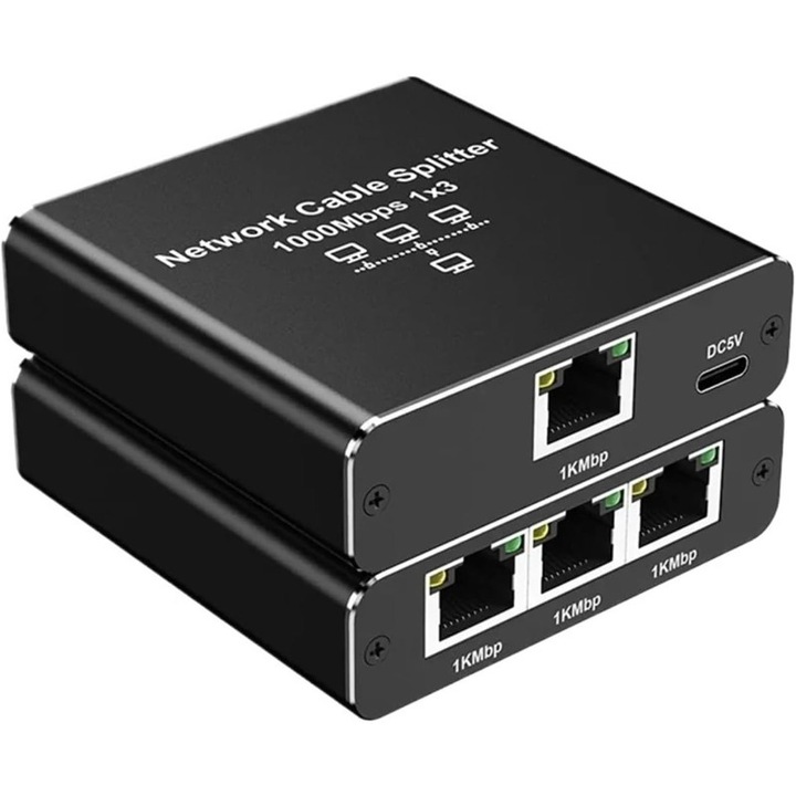 Splitter Ethernet Special MR, 1 la 3, Gigabit, cablu retea