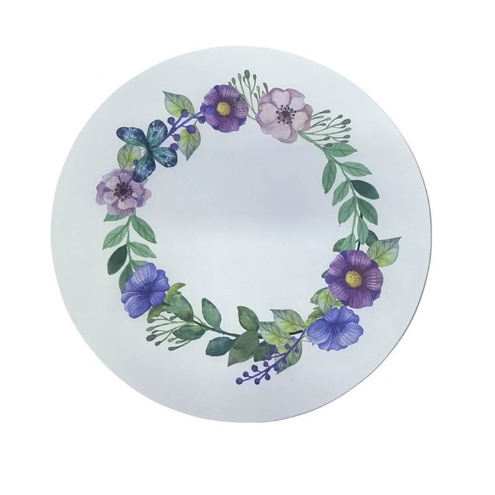Set 6 servete din vinil auriu, design perforat, 38x38cm