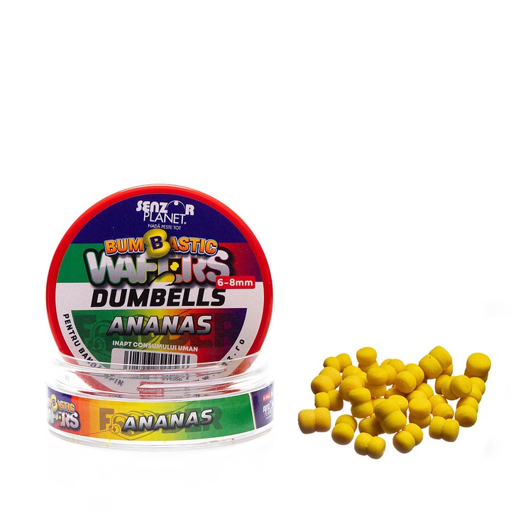 Momeala pentru banda, Bumbastic Wafters Dumbells Fumigena, Senzor Planet, Ananas, 6-8mm, 25g