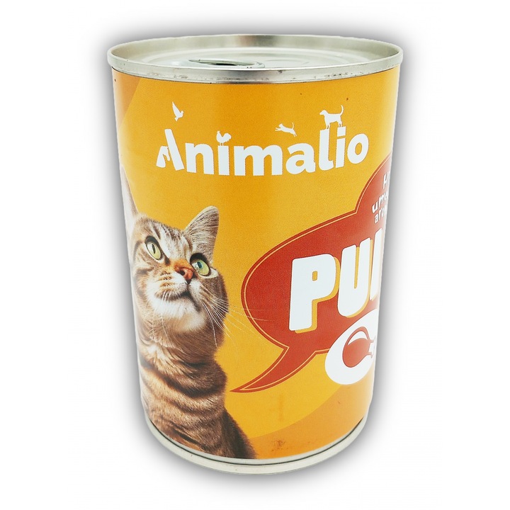 Hrana umeda pentru pisici, cu pui, Animalio, 415 g x 24 buc/set