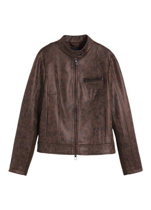 Geaca din piele dama Desigual, 25SWEW46, Poliester reciclat, XS INTL, Maro