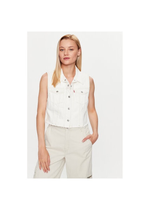 Vesta dama Levi S, A4855-0001, Bumbac, S INTL, Alb