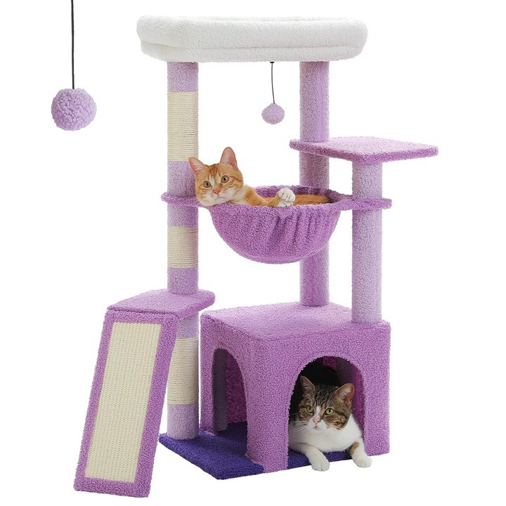 Arbore pentru pisici, PAWZ Road, cu pătură mare, violet, 90cm
