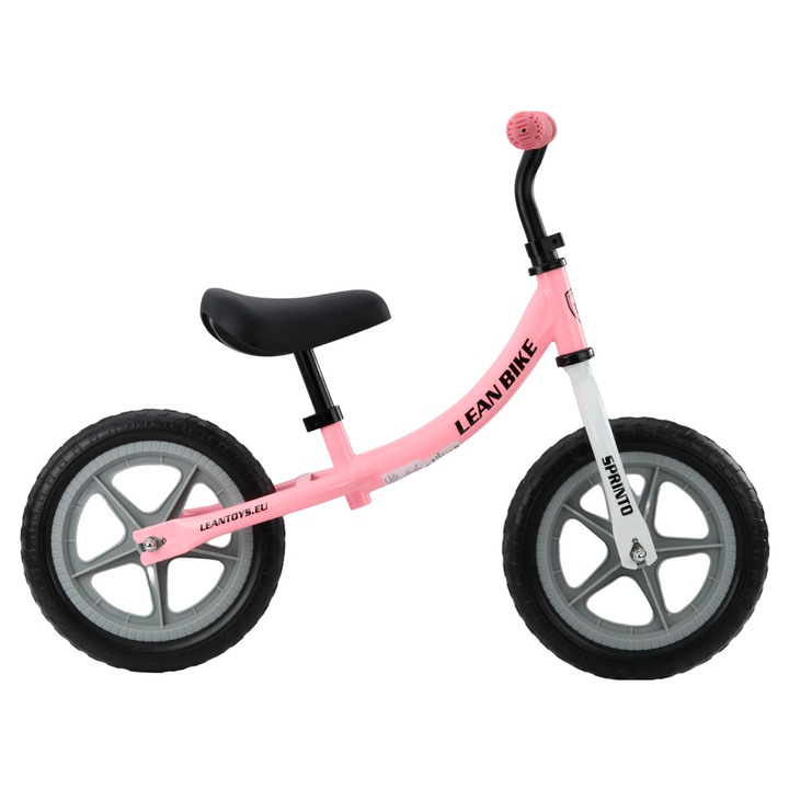 Rower biegowy SPRINTO, rozowy, 12", set cu instructiuni de montaj