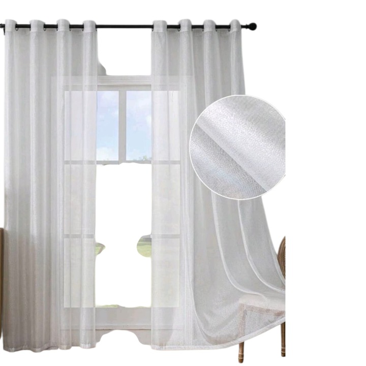 Ezüst függöny, fátyolból, csillámporral, 200x260cm