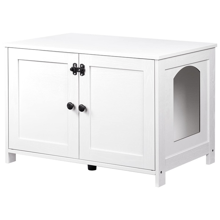 Dulap pentru litieră pentru pisici, Hoobro, alb, 78, 5x44, 5x46cm
