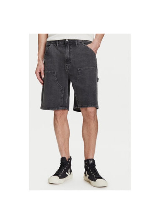 Pantaloni scurti din denim barbati Gap, 767488-00, Bumbac/Elastan, Negru, Negru