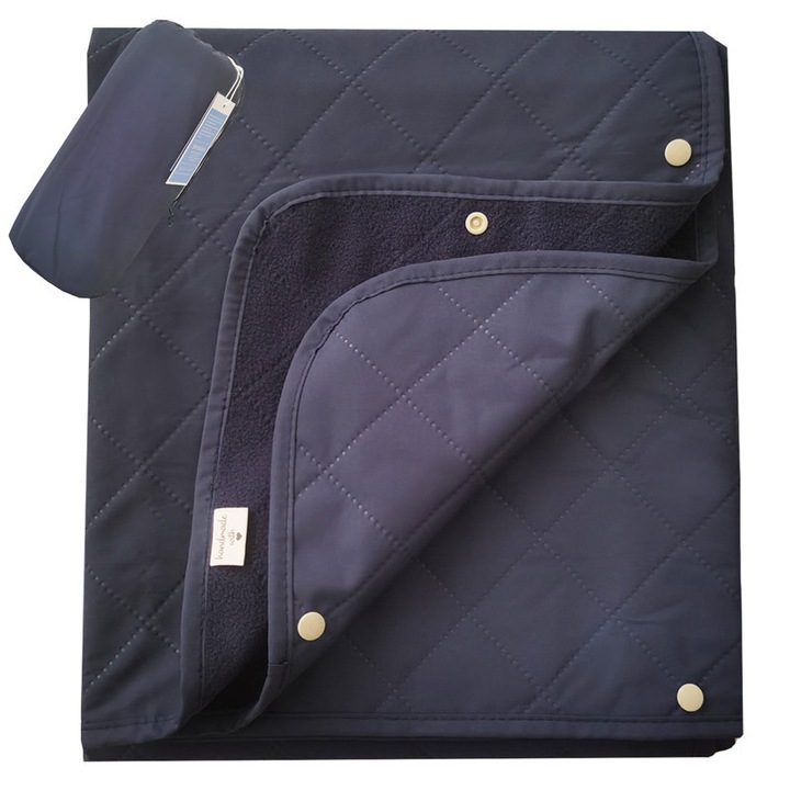 Водоустойчиво одеяло за къмпинг, 100% ветро- и дъждоустойчиво, лесно за транспортиране, перящо се, синьо, 145x125cm