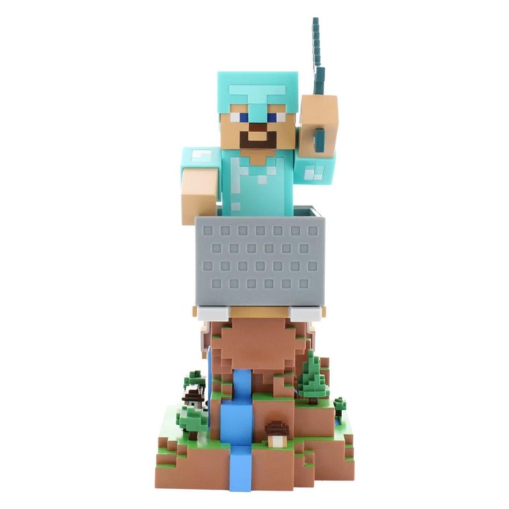 Telefon- és kontrollertartó - Minecraft - Steve gyémántpáncélban