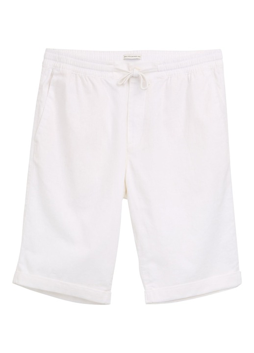 Tom Tailor ferfi rovidnadrag, 1044715, lenvaszon/pamut, feher, Fehér