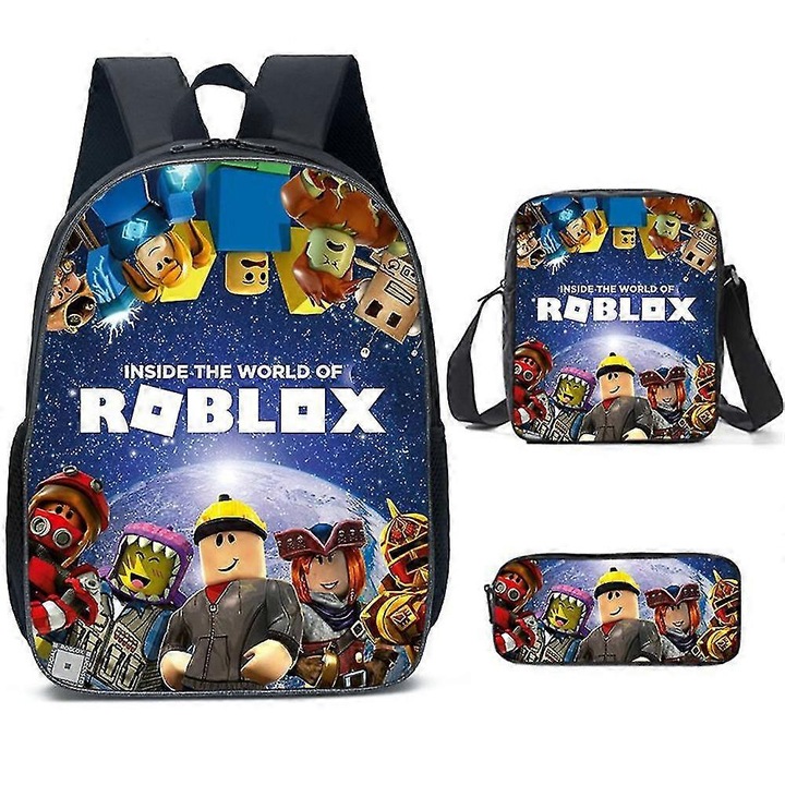 Rucsac Benobby Kids Roblox pentru jocuri, rucsac scolar pentru copii, geanta de umar, geanta de pranz, penar A