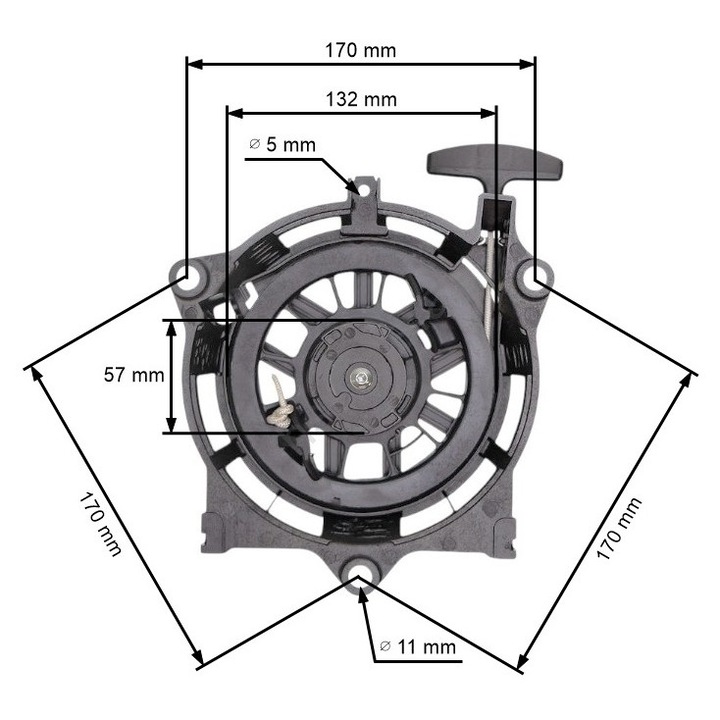 Demaror compatibil Honda GCV 135, GCV 160, GCV 190 (model II)