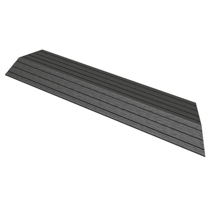 Profil unghiular din WPC ML-Design colt drept 38x2x7,5 cm culoare antracit, aspect lemn striat, bordura de finisare pentru pardoseala de terasa sau balcon sistem de drenaj si imbinare prin clic, rezistente la intemperii