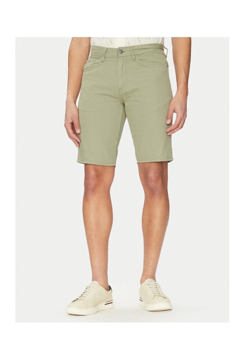 Ferfi farmer rovidnadrag keverek anyagbol, 20718128, pamut, zold, Zöld