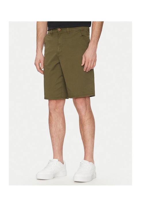 Ferfi farmer rovidnadrag keverek anyagbol, 20718399, pamut, zold, Zöld