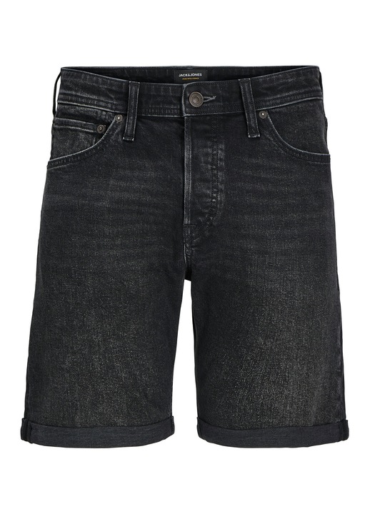 Jack Jones ferfi farmer rovidnadrag, 12269612, pamut, fekete, Fekete