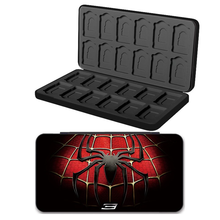 Магнитна кутия за 24 карти, SIHOiSi, червено-черна, 160x88x15mm