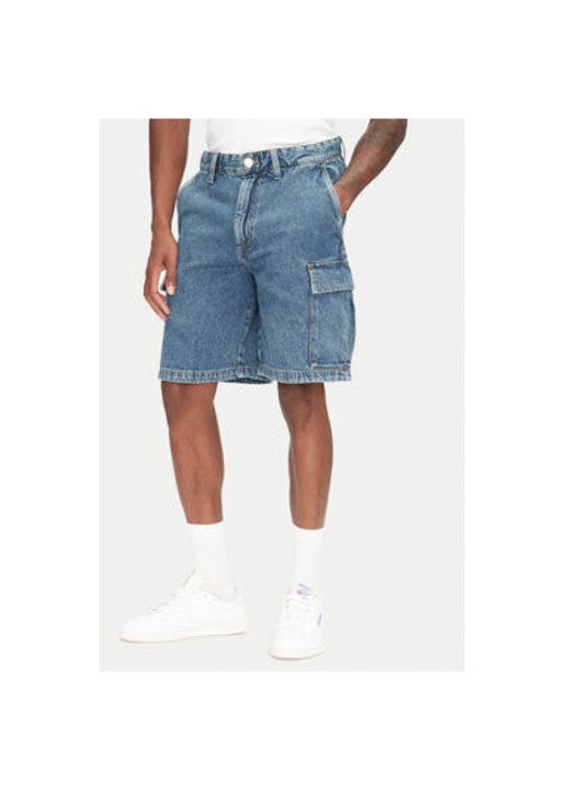 Jack Jones Ferfi Farmer Rovidnadrag, 12272557, Pamut, Kek, Kék