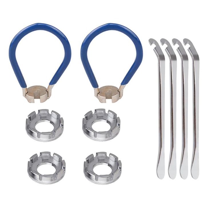 Комплект от 2 стоманени гаечни ключове за спици за велосипеди, размер 10-15, универсални