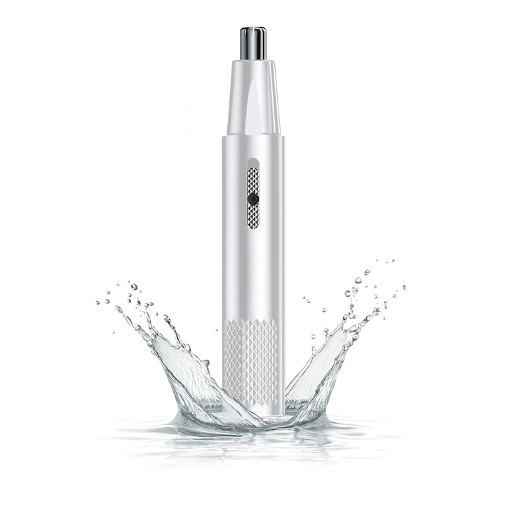 Aparat Tuns Nas Hasepe® Trimmer Facial Electric USB Cu Lame Otel Inoxidabil, Aparat Tuns Nas Cu Cap Rotativ Si Curatare Usoara, Aparat Tuns Nas Si Urechi Design Compact 15x1 Cm Pentru Utilizare Precisa, Dispozitiv Portabil Pentru Ingrijire Personala