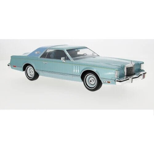 Macheta Lincoln Continental Mark V 1978 blue metal - 1/18 Model