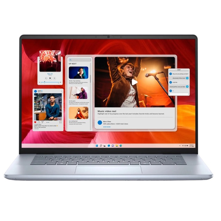 DELL Inspiron 16 7640 laptop, 16" Full HD+ érintőképernyő, Intel® Core™ Ultra 9 185H processzor akár 5.1 GHz-ig, 32 GB RAM LPDDR5x, 2 TB SSD, Intel Arc Graphics kártya, Windows 11 Home, Jégkék 2 TB merevlemez