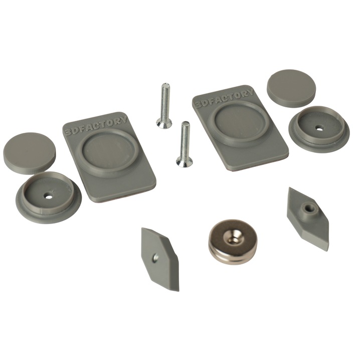 Suport magnetic grila fagure placuta numar inmatriculare auto Invizibil - 2 bucati, gri