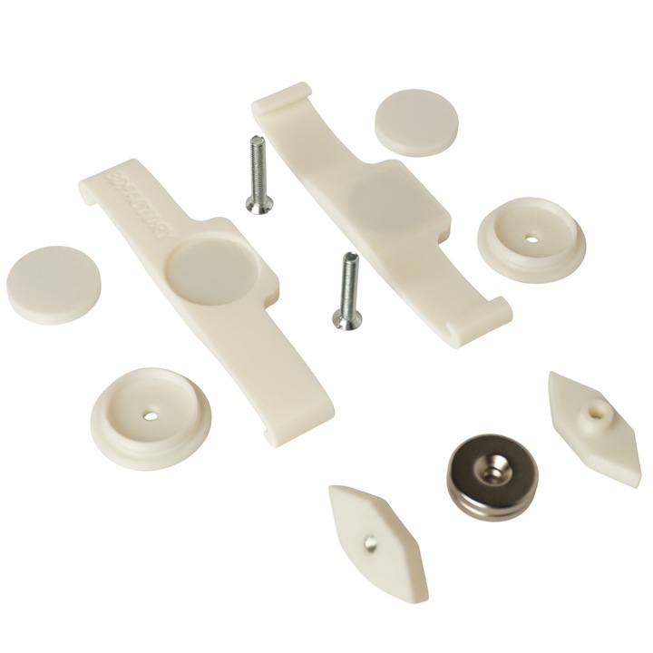 Suport magnetic grila fagure placuta numar inmatriculare auto Slim - 2 bucati, alb