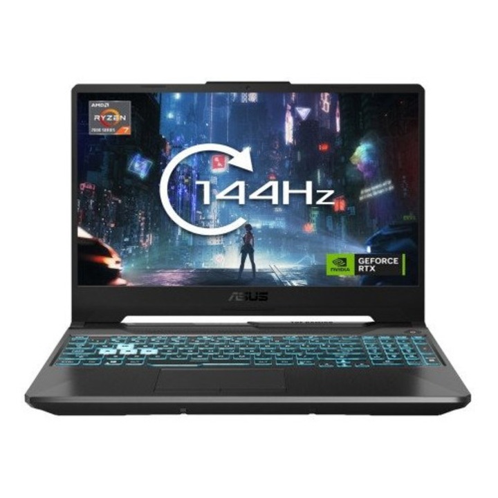 ASUS TUF Gaming A15 Laptop, 15,6" Full HD, AMD Ryzen™ 7 7435HS akár 4,5 GHz-ig, 16 GB RAM DDR5, 512 GB SSD, NVIDIA® GeForce® RTX 3050 4 GB, Windows 11 Home, Grafitszürke 512 GB