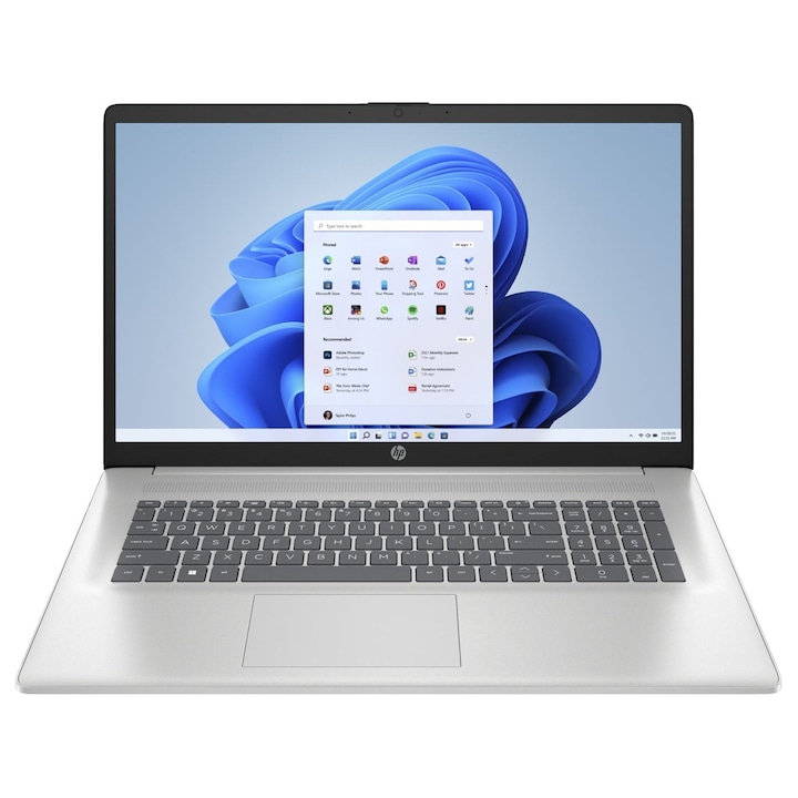 HP 17" laptop, 17,3" Full HD, Intel® Core™ 5 120U akár 5 GHz-ig, 32 GB RAM DDR4, 1 TB SSD, Intel Graphics kártya, Windows 11 Home, natúr ezüst színű, 1 TB-os