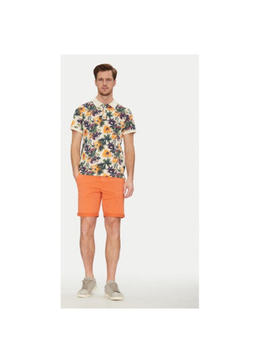 Ferfi kevert anyagu rovidnadrag, 20717939, pamut, narancssarga, Narancssárga