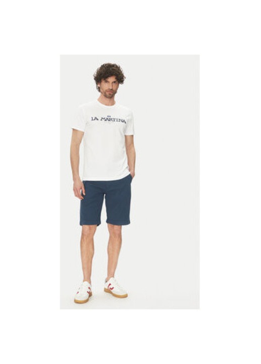 Ferfi rovidnadrag La Martina, TL147, Pamut/Len, Sotetkek, Tengerészkék