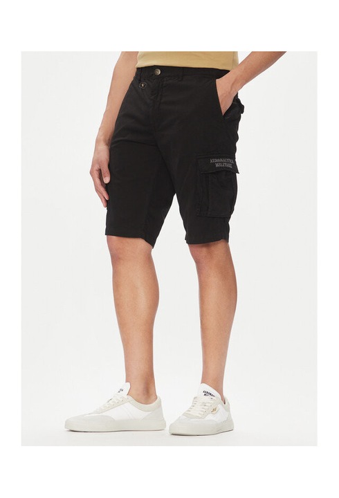 Aeronautica Militare ferfi rovidnadrag, 251BE066CT1122, pamut, fekete, Fekete