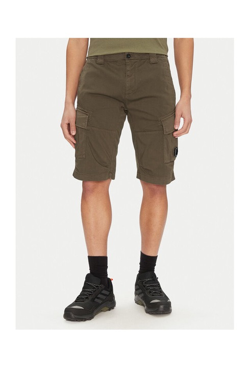 CP Company ferfi rovidnadrag, 18CMBE116A005694G, pamut, zold, Zöld