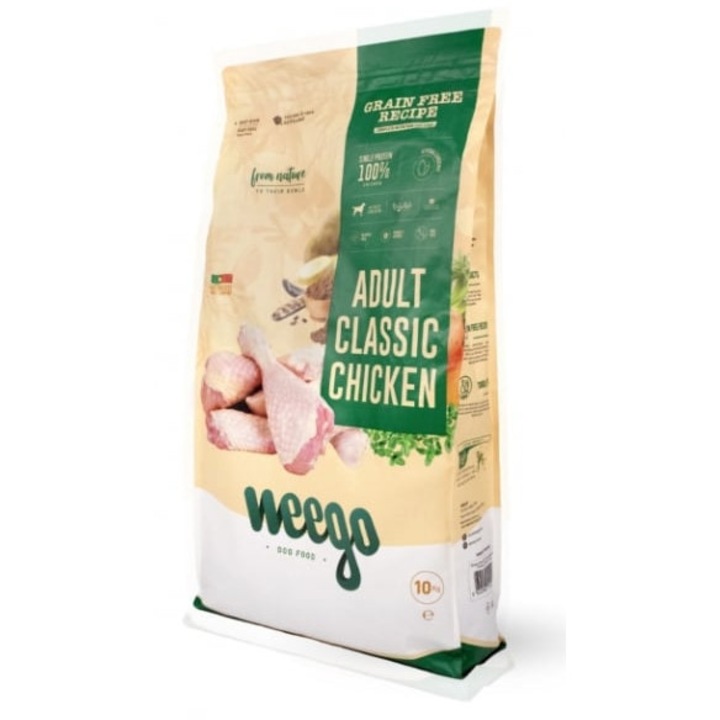 Hrana uscata pentru Caini, Weego Dog Grain Free Adult Pui, Proteina hidrolizata, 400g